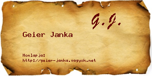 Geier Janka névjegykártya